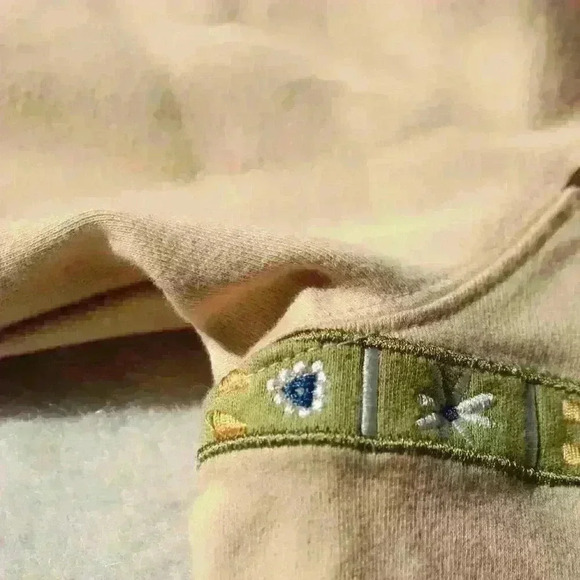 VINTAGE BECHAMEL 80s Mid Sleeve Pattern Detail Sweatshirt Top Women Small - Picture 6 of 10